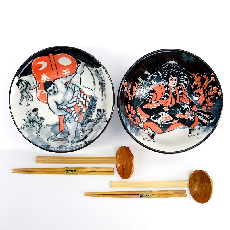 Ramen Set doppio in ceramica Kabuki/Sumo - Tokyo Design Studio - immagine 2